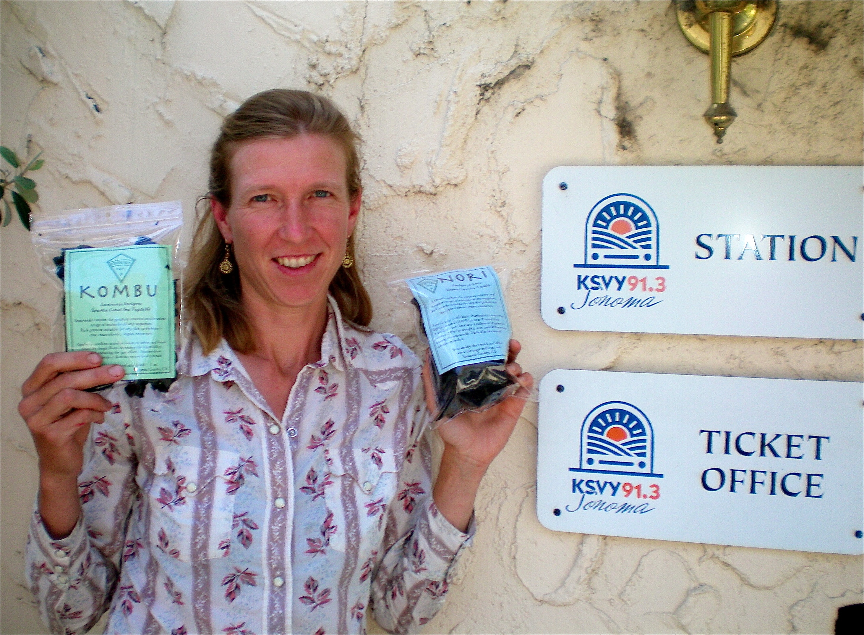 Heidi Herrmann with her dried seaweed products