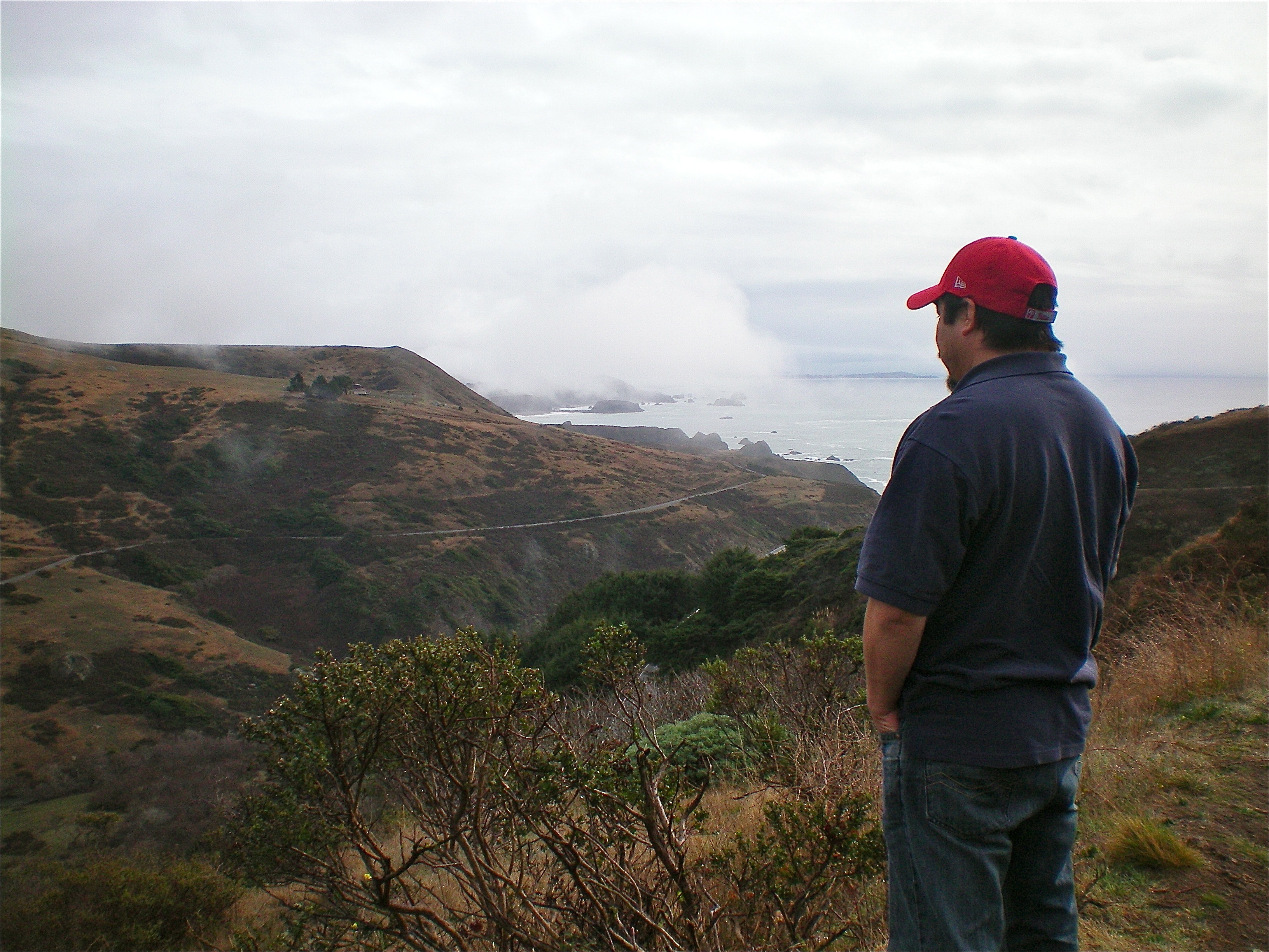 Juan Carlos checking out the winding road