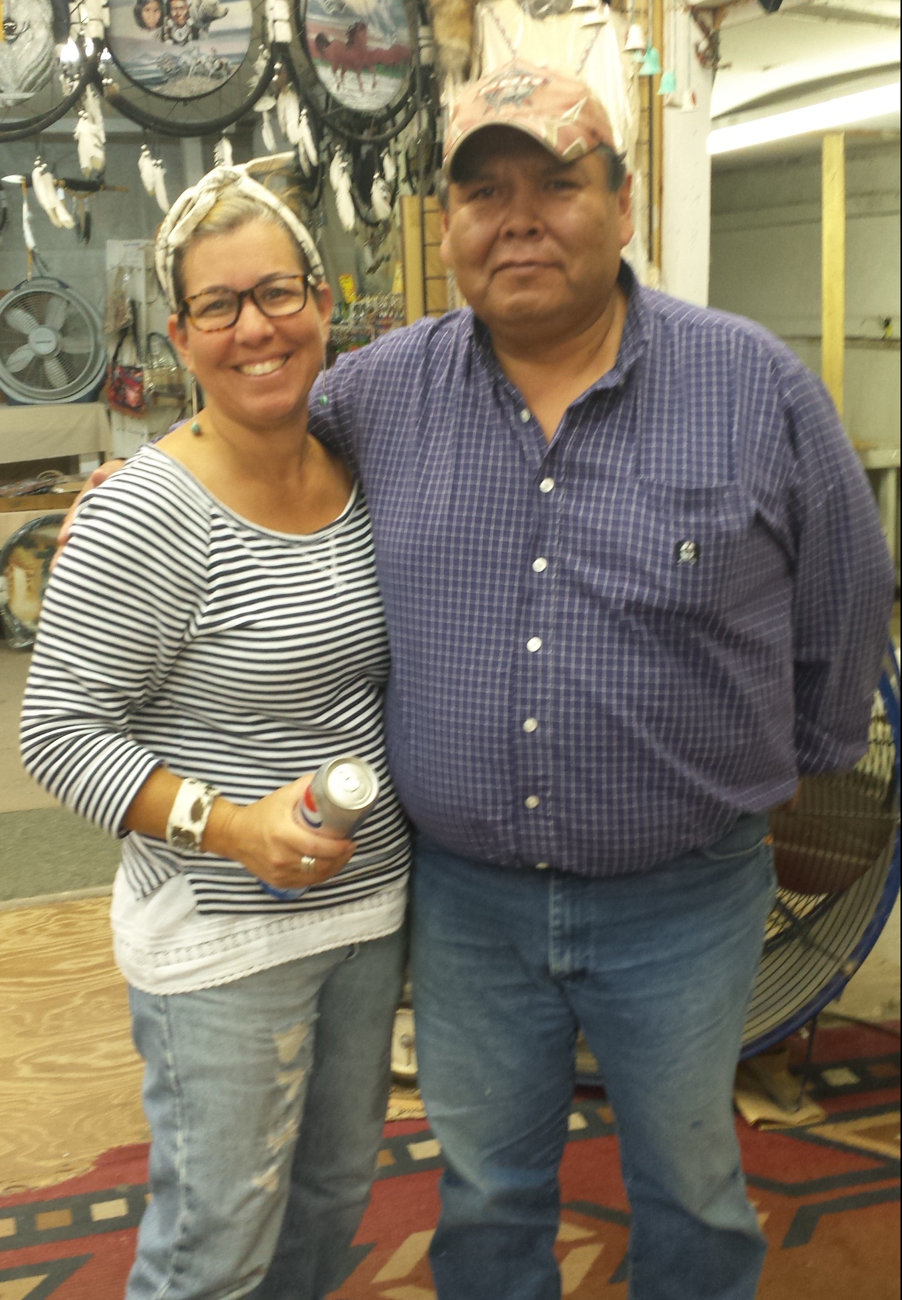 Sandy during her travels through the Southwest with a tribesmen from the Cherokee nation