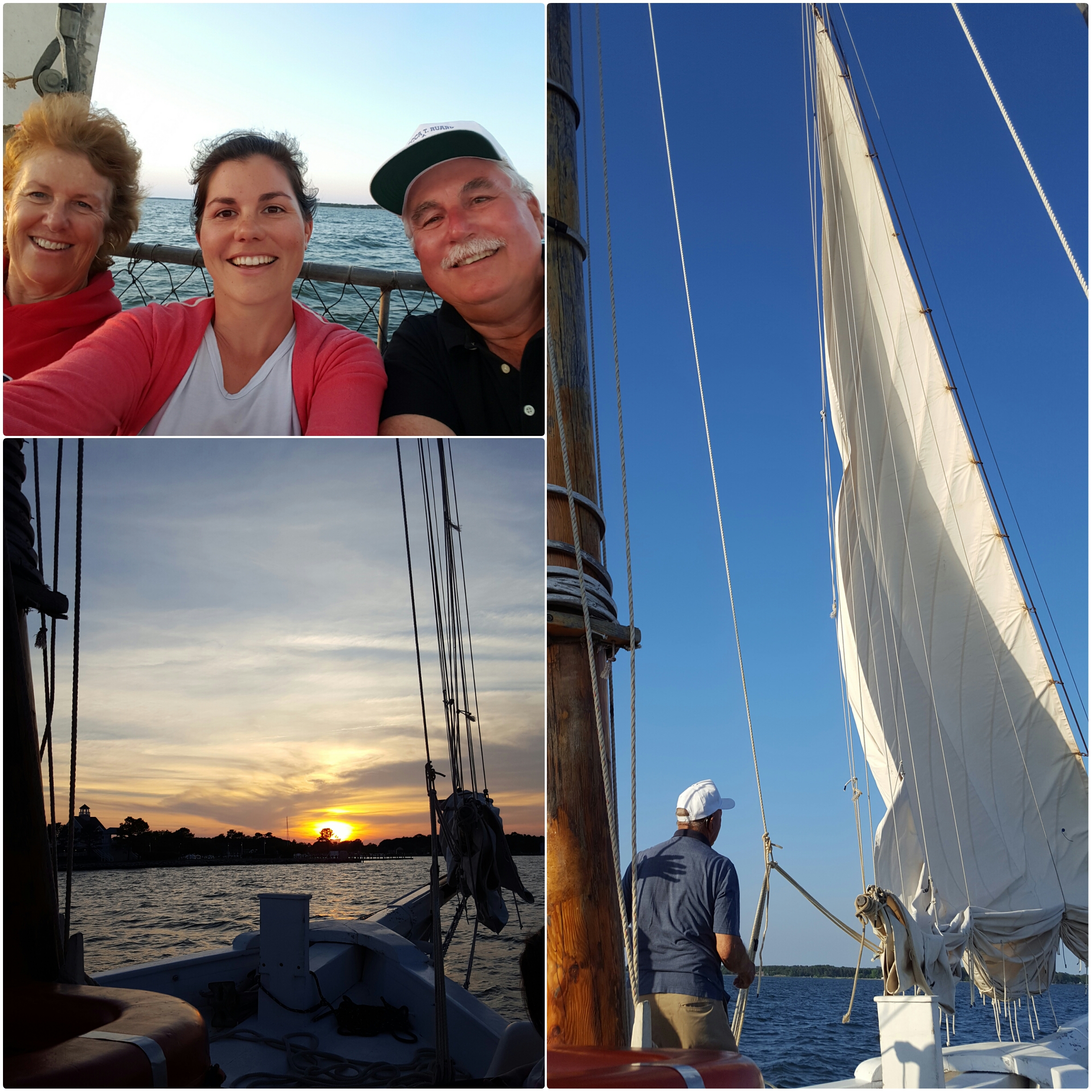 On the Rebecca T. Ruark skipjack with my parents